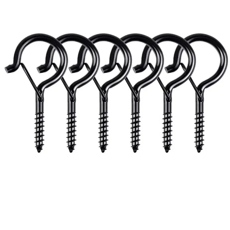 Safety Buckle Design, Windproof,Q-Hanger, Screw Hooks for Outdoor String Lights - Ceiling Hooks  Hanging Plants Q-wind hook