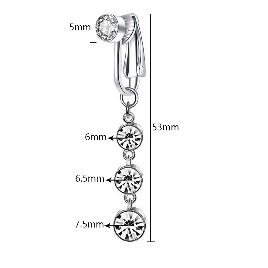 Wholesale Stainless Steel Fake Belly Piercing Fake Belly Ring for Women Clip on Belly Button Rings Fake Navel Ring Non Piercing