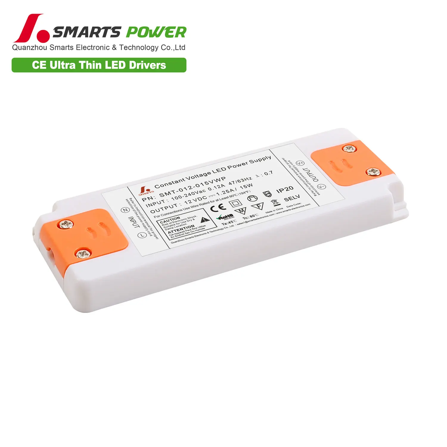 Ac dc Светодиодный драйвер 12 В 15 Вт с CE, ROHS сертификат