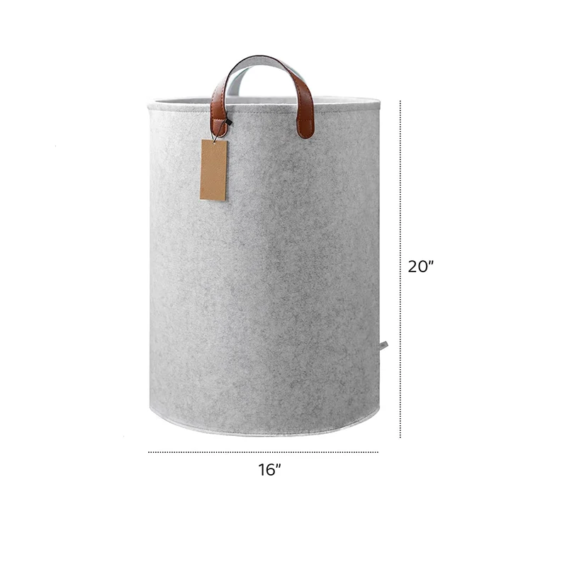 Foldable 100% felt Laundry Basket Hamper /Baby Felt Laundry Storage Basket