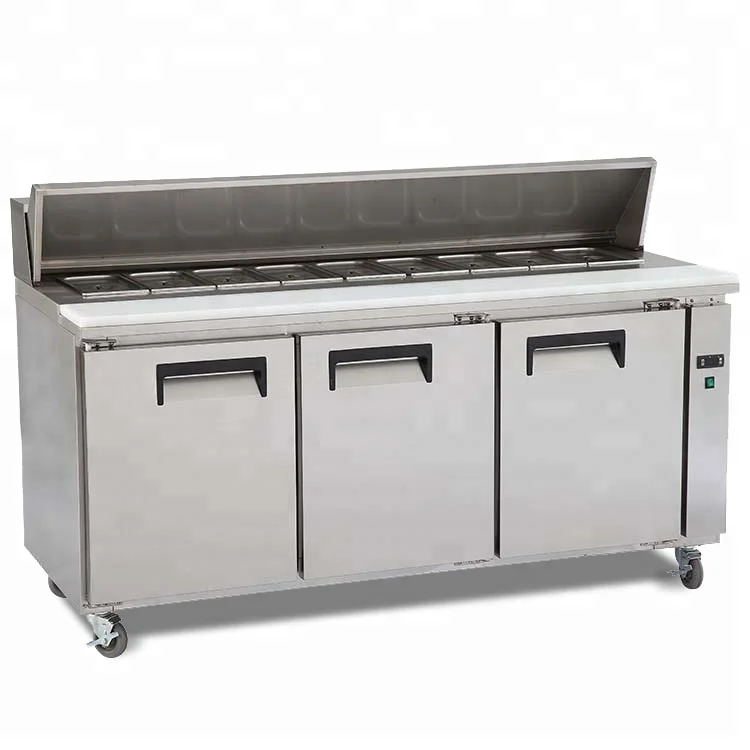 Premium Commercial Stainless Steel Preparation Station KT2 CE-Certified Pizza Making Prep Table