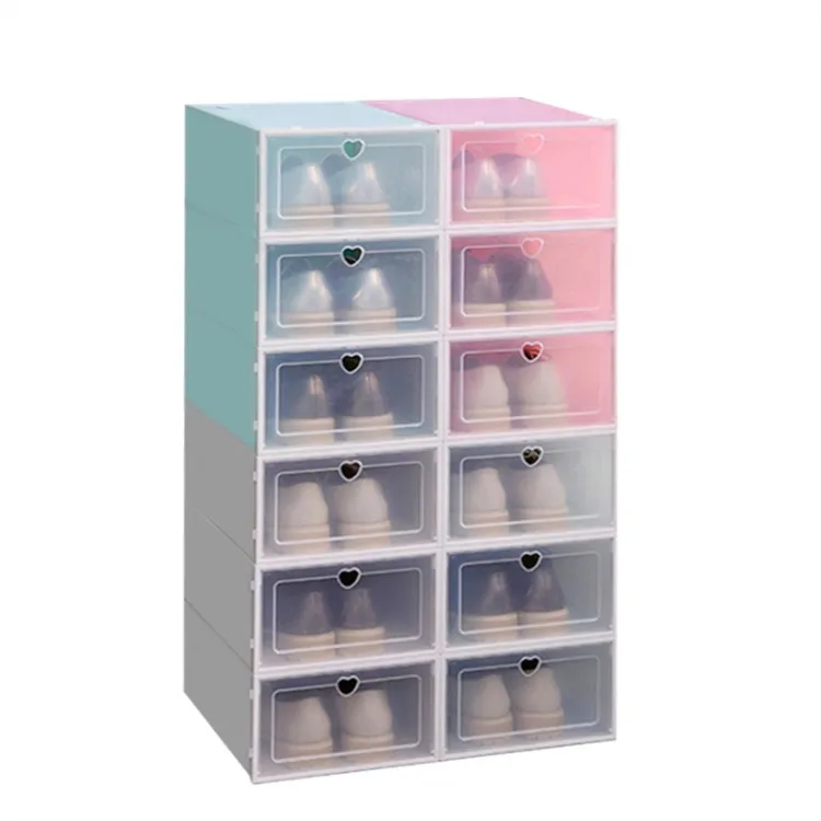 Transparent plastic storage shoe box household shoe storage box can be spliced dustproof and moisture-proof shoe rack