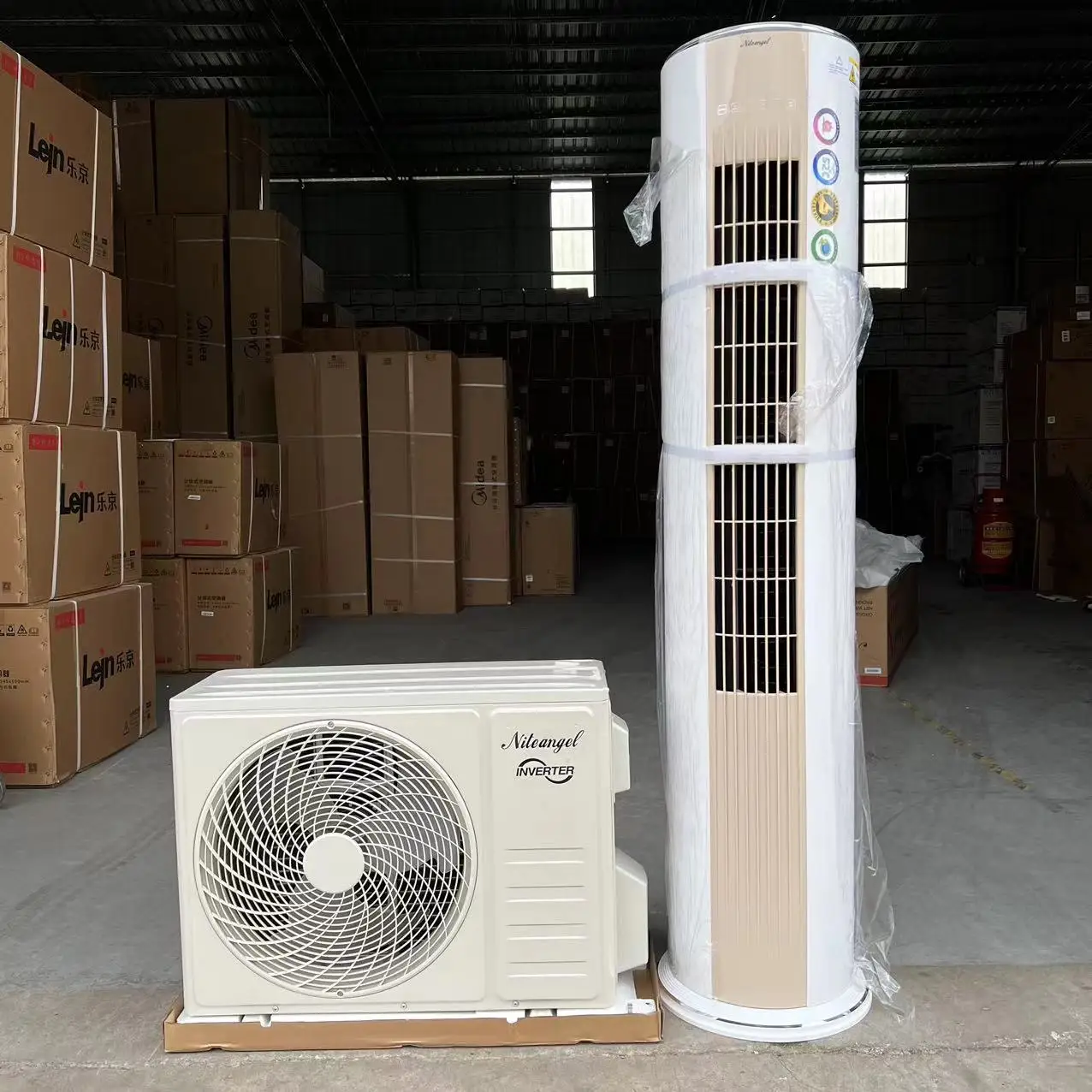 Niteangel цилиндрический шкаф напольная башня кондиционер 24000btu инвертор тепловой насос низкий уровень шума 220 В R32