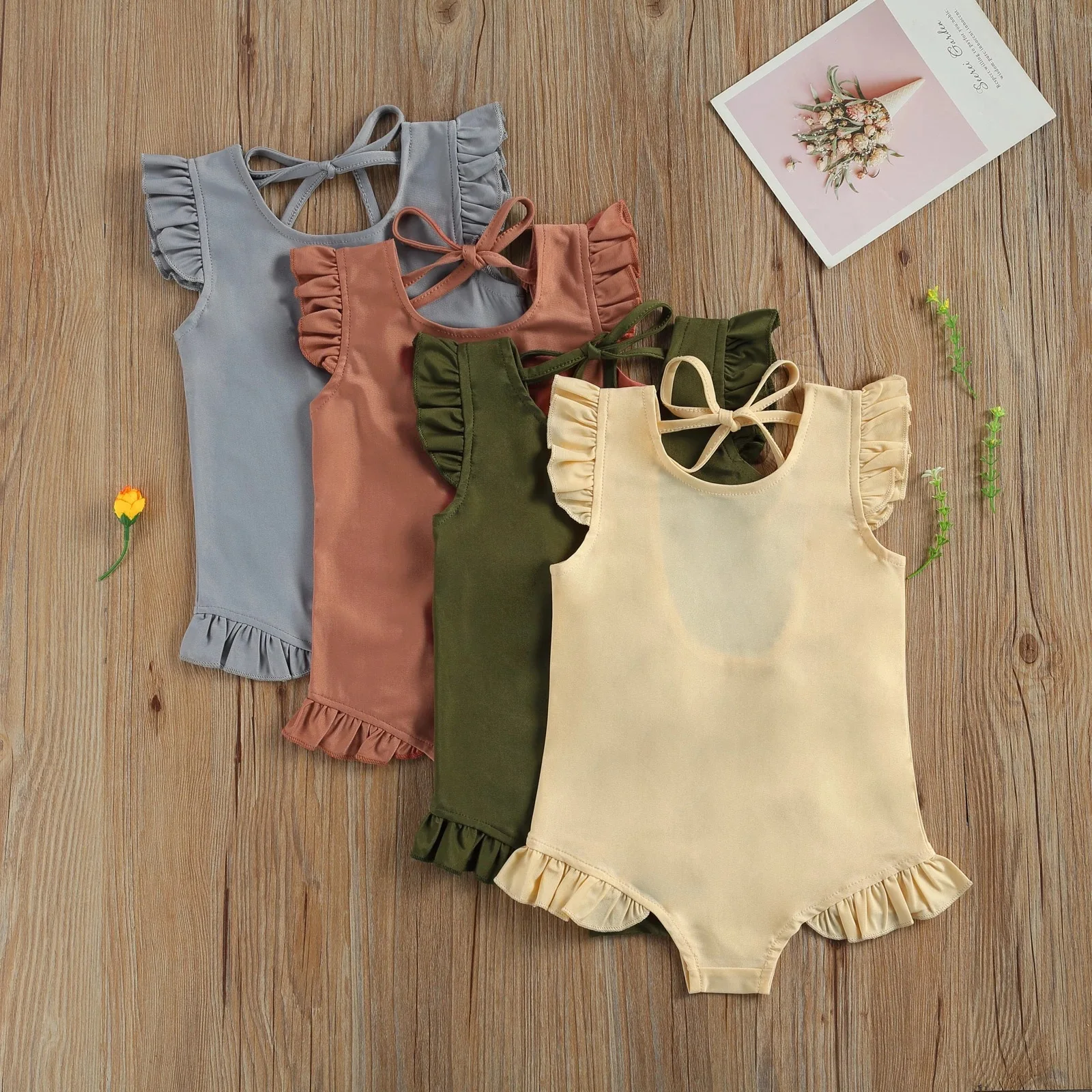 Backless Kids Swimwear Cute Baby Beachwear 2023 Little Girls Swimsuits Custom Polyester Fibre Swimwear for Children