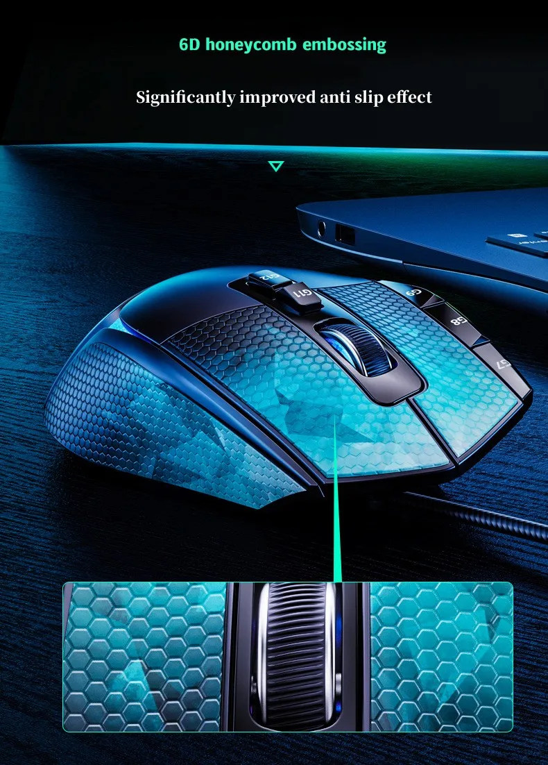 PCTENK IDM OEM Gaming Wired Mouse RGB Lighting USB Mouse With Side Button Pc Gamer Mice