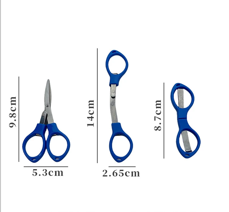 Stainless Steel Pocket Fishing Braid Scissors Folding Glasses Shaped Scissors Fishing Tool