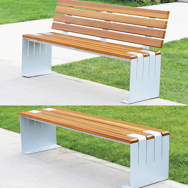 Wood substitute waterproof corrosion wpc outdoor leisure chair metal wood slats for cast iron garden bench