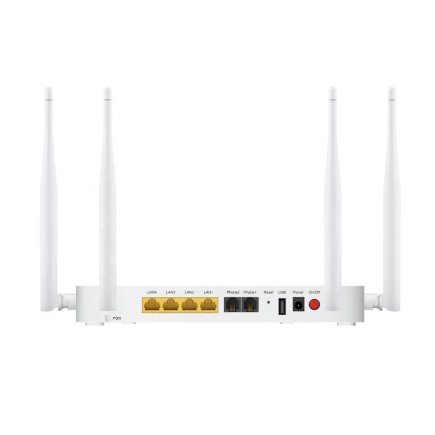 Оригинальный и совершенно новый ftth 4ge порты rj45 + 2 телефонных порта wifi usb gpon onu ont маршрутизатор модем zte f680