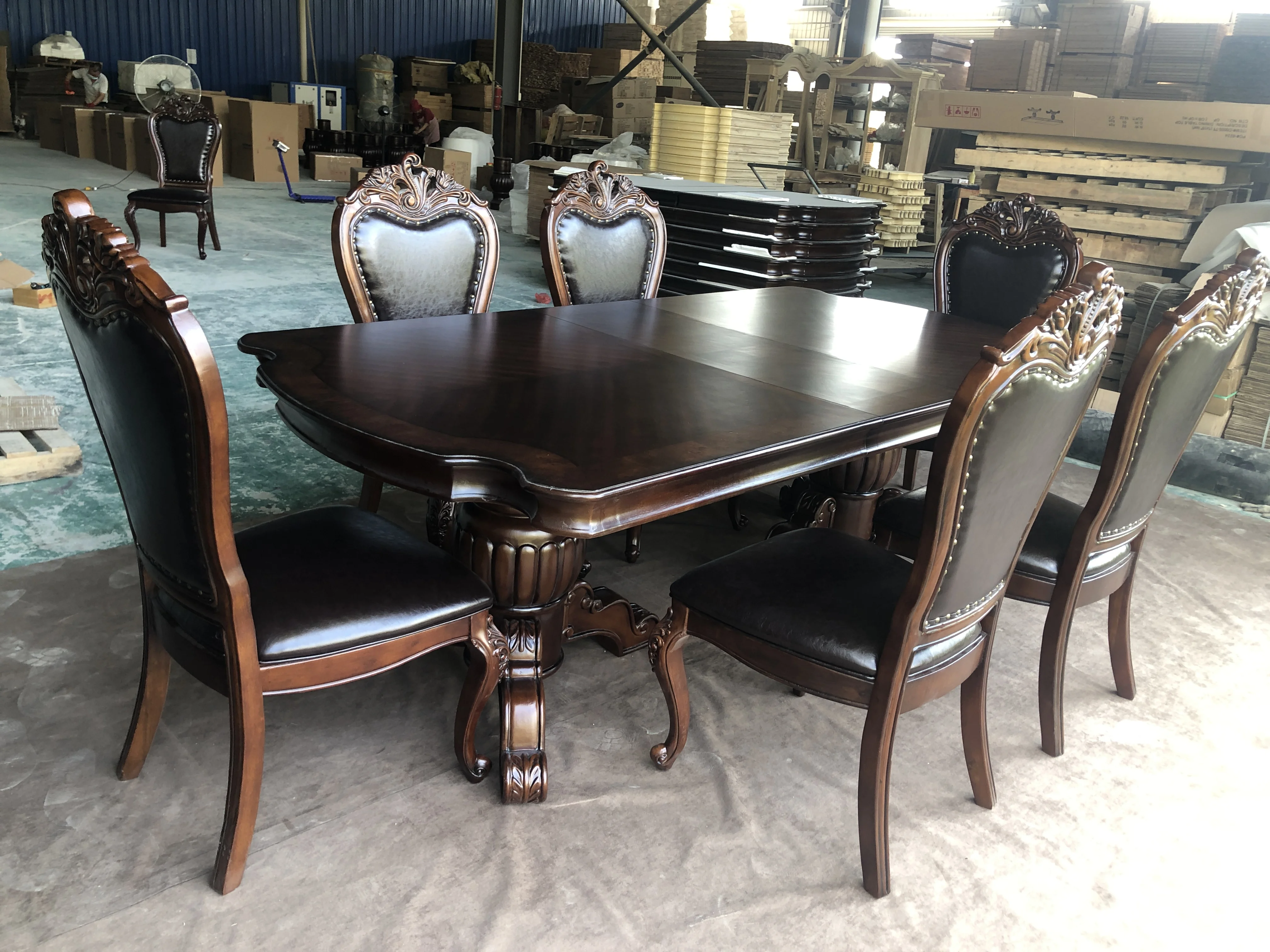 Rectangular Linear Solid Wood Kitchen Dining Table with Strong Frame, Industrial Large Long Dining Room Table for Big Family