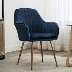 Unique contemporary velvet light luxury Italian modern gold metal pink  resturent chair table dining chair