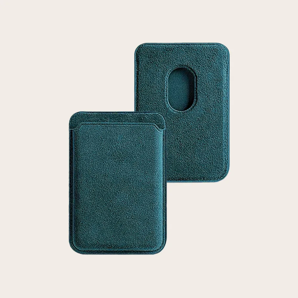 For Alcantara custom rfid business premium leather wallet magnetic card holder for iphone wallet for man