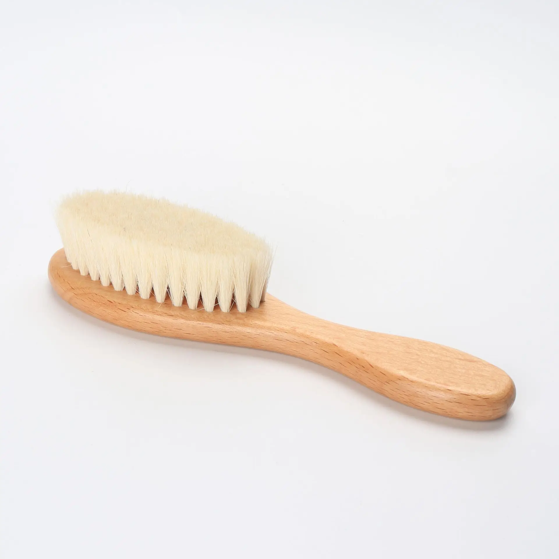 Hot Selling Natural Wooden Baby Hair Brush Comb Set New Baby Wool Hair Cleaning Massage Brush  With Private Label