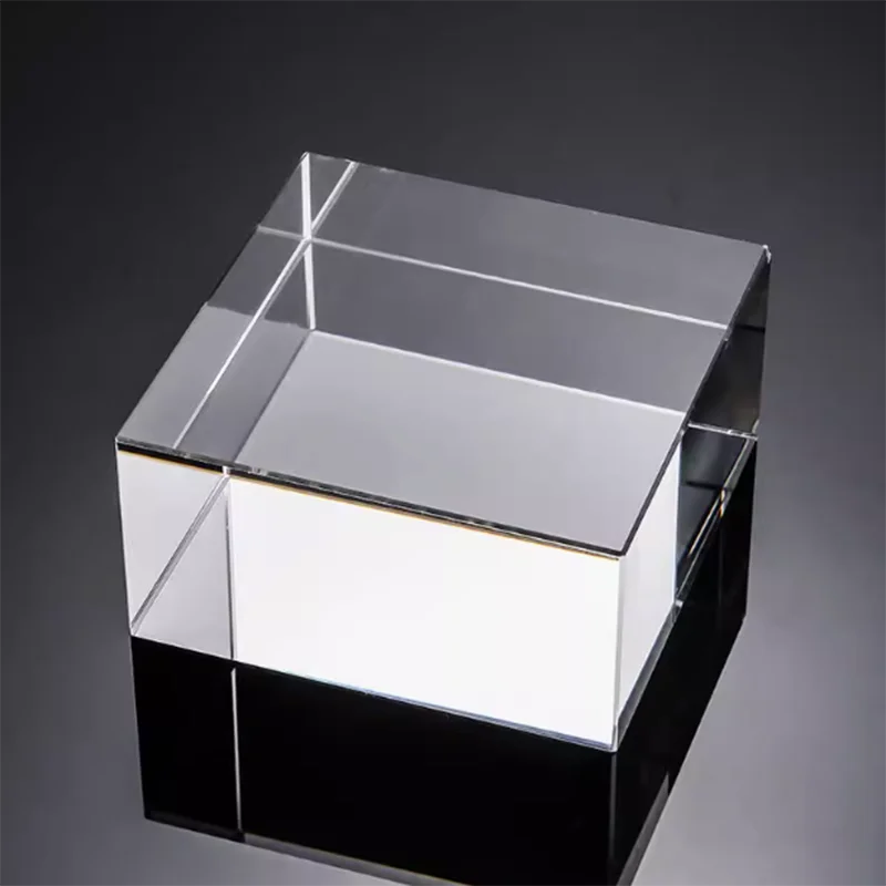 Memorial 3d k9 crystal paper weight optical transparent crystal cube photography props decoration