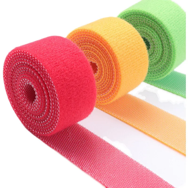 Reusable Hook and Loop Cable Tie Roll Fastening Wraps Self-Gripping Straps Cords Ties Wire Organizer Tidy Roll Tape
