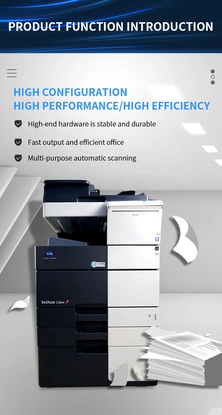 
office photo copy used coiper Machine All-in-one Printer A3 Laser Printer c364 c284 c224 Office Printing Machine Konica 