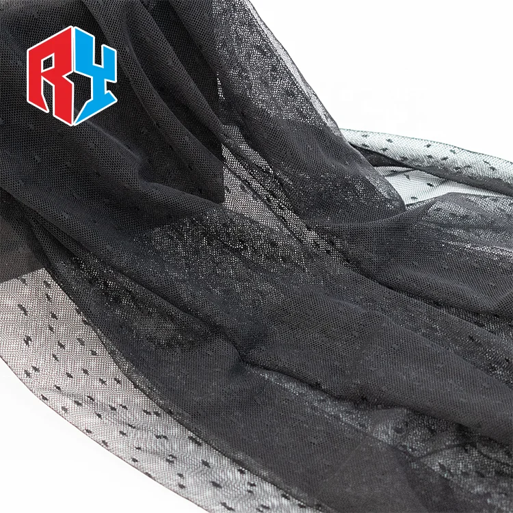 2024 92% Spandex 8% Black Jacquard Wedding Net New Arrival Stock Nylon Fabric 100% Polyester for garment