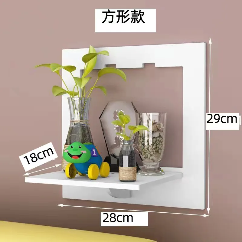 2024 Wall Organizer Wall Shelf Set Punch Bedside Wall Display Stand Rack Mounted Flower Pot Holder TV Background Room Decoration