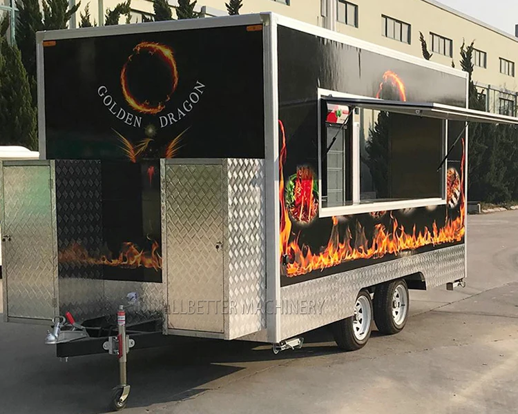 Custom Size Grill Equipment Food Trailer Fast Food Trailer Mobile Tacos Truck Ice Cream Cart BBQ Food Truck