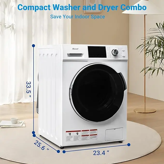 12kg Single Tub Washer Dryer Combo Automatic Wash and Dry Drying Machines Washing Machines in One for Baby Clothes DWF-12A14LBMU
