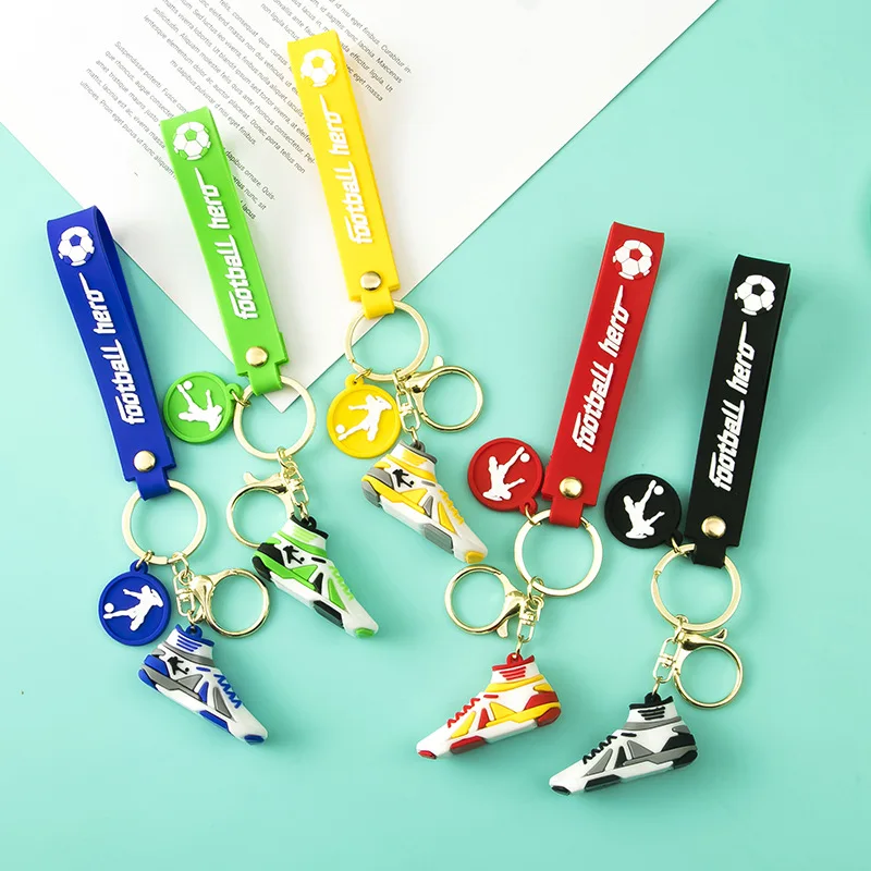 Fashion Football Shoes Pendant Keyring Creative Couple Bag Pendant Sports Shoes Decoration Car Keychain Pendant
