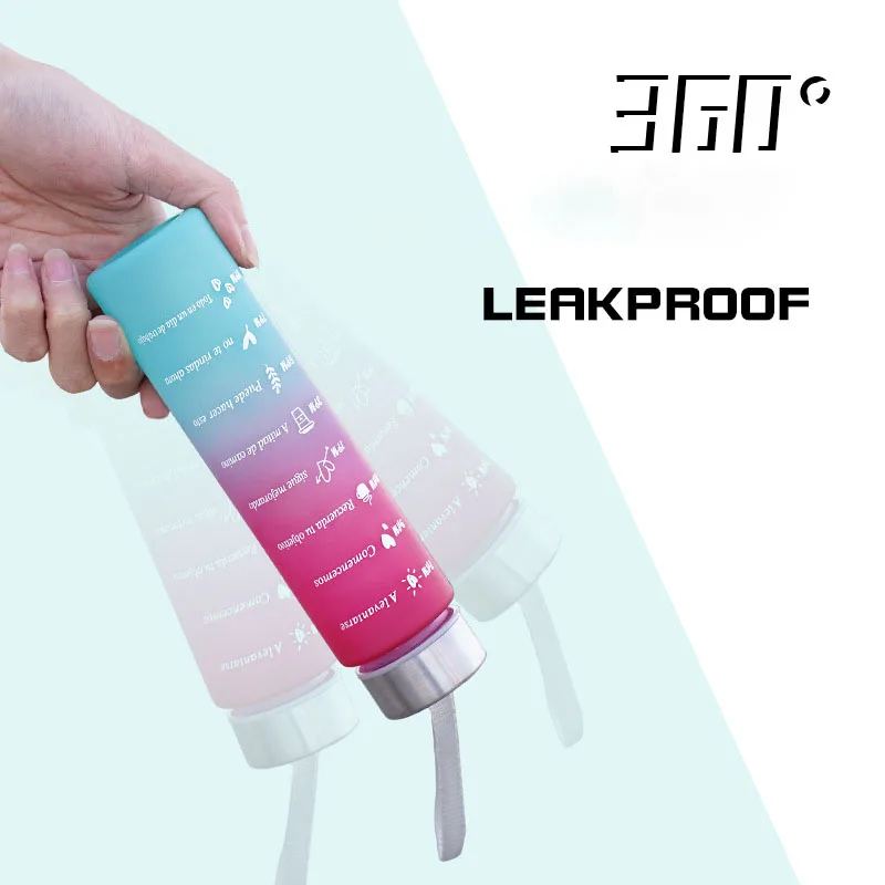 300ml Gradient Sports Frosted Outdoor Tour Travel PC Custom Water Bottle Direct Plastic Drinking Cup with Lid Straw