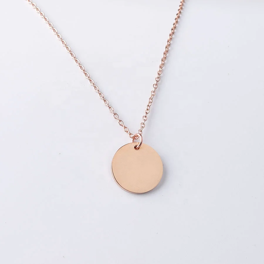 Dina 2022 New Arrival 18K PVD Gold Plated Round DIY Customize Blank Choker Necklace Stainless Steel Jewelry For Friends Gift