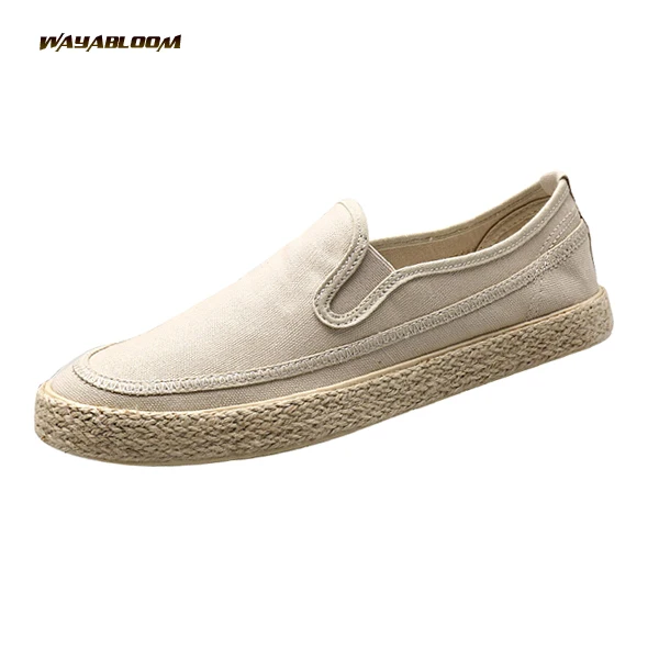 Fashion Big Size Low Top Men Casual Daily Wear Shoes Blank Slip On Canvas Shoes