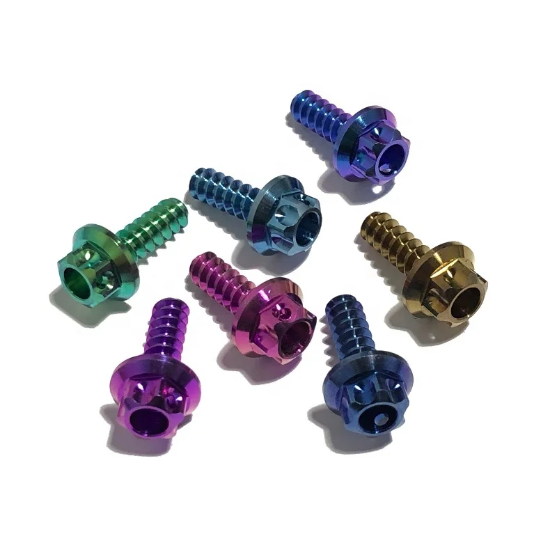 M5 x 15mm GR5 Titanium Alloy Self Tapping Flange head Torx Screws Bolts For Motorcycle