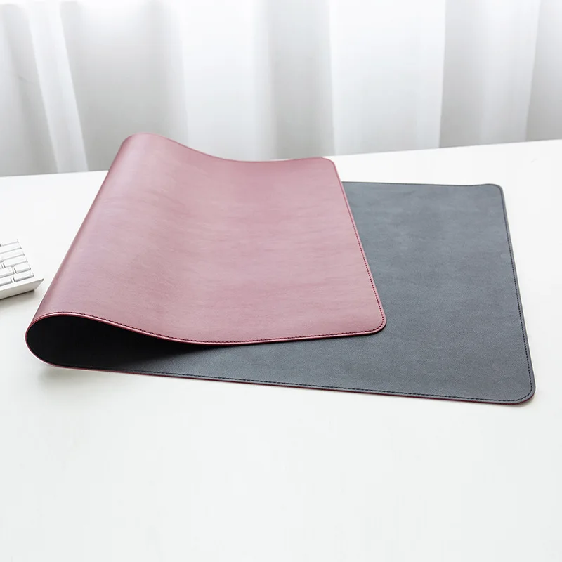 
Custom Dual-Sided Multifunctional Desk Pad Waterproof Desk Blotter Protector Leather Large Desk Writing Mat Mouse Pad 