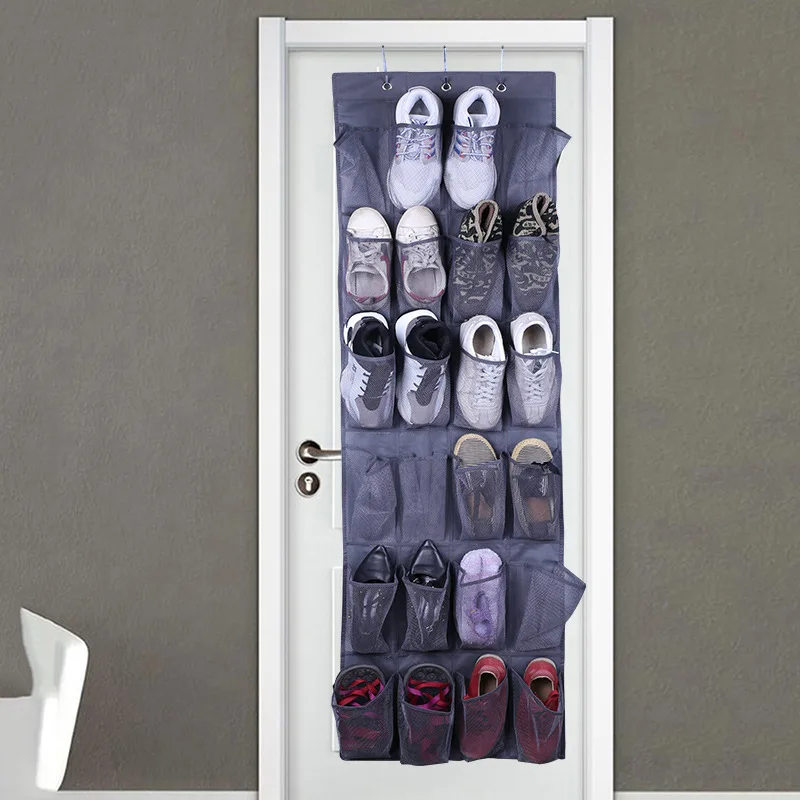24 Breathable Pockets Over the Door Shoe Organizer  Hook Hanging Shoe Holder for Maximizing Shoe Storage