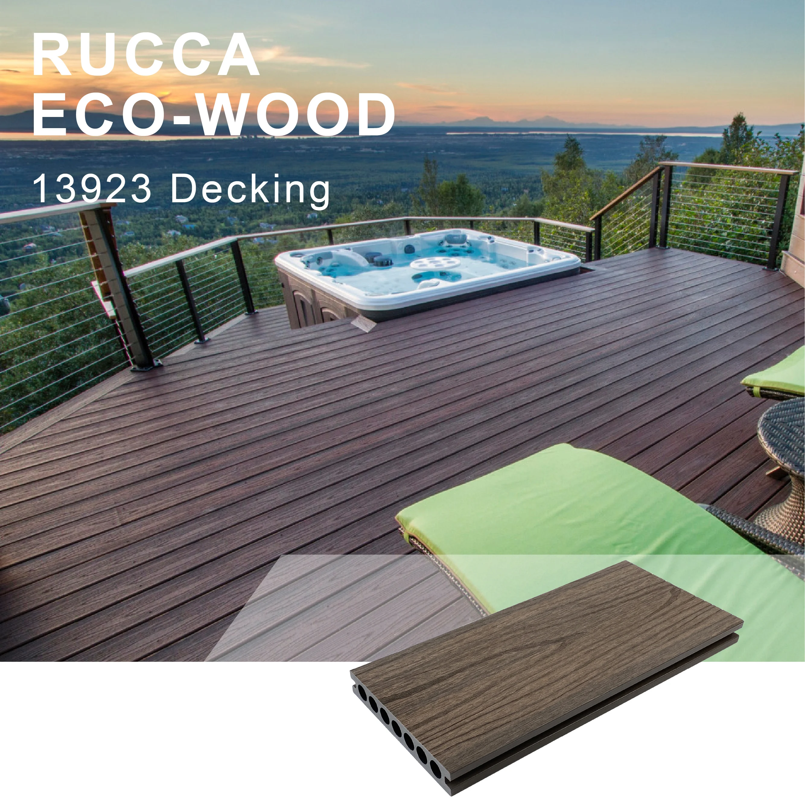 RUCCA OEM 139*23mm wood plastic composite factory flooring decking
