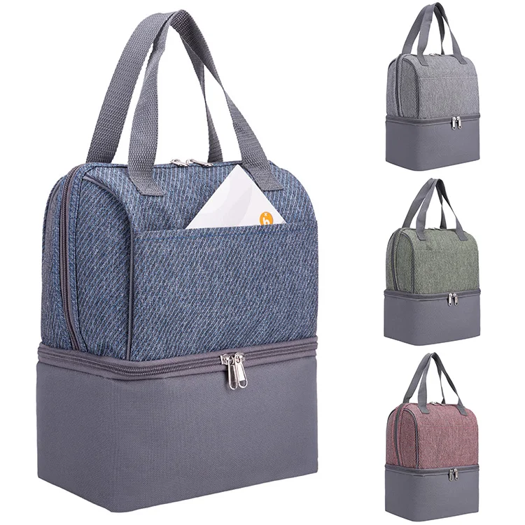 4007# 600D Twill Polyester Tote Custom Cooler Bag Food Cooler Bags Insulated Lunch Bag