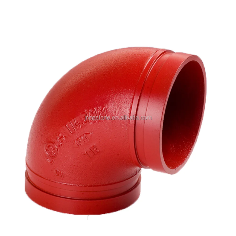 Длинный радиус высокопрочный чугун 90 градусов рифленый трубогиб 1 1/4-12 дюймов