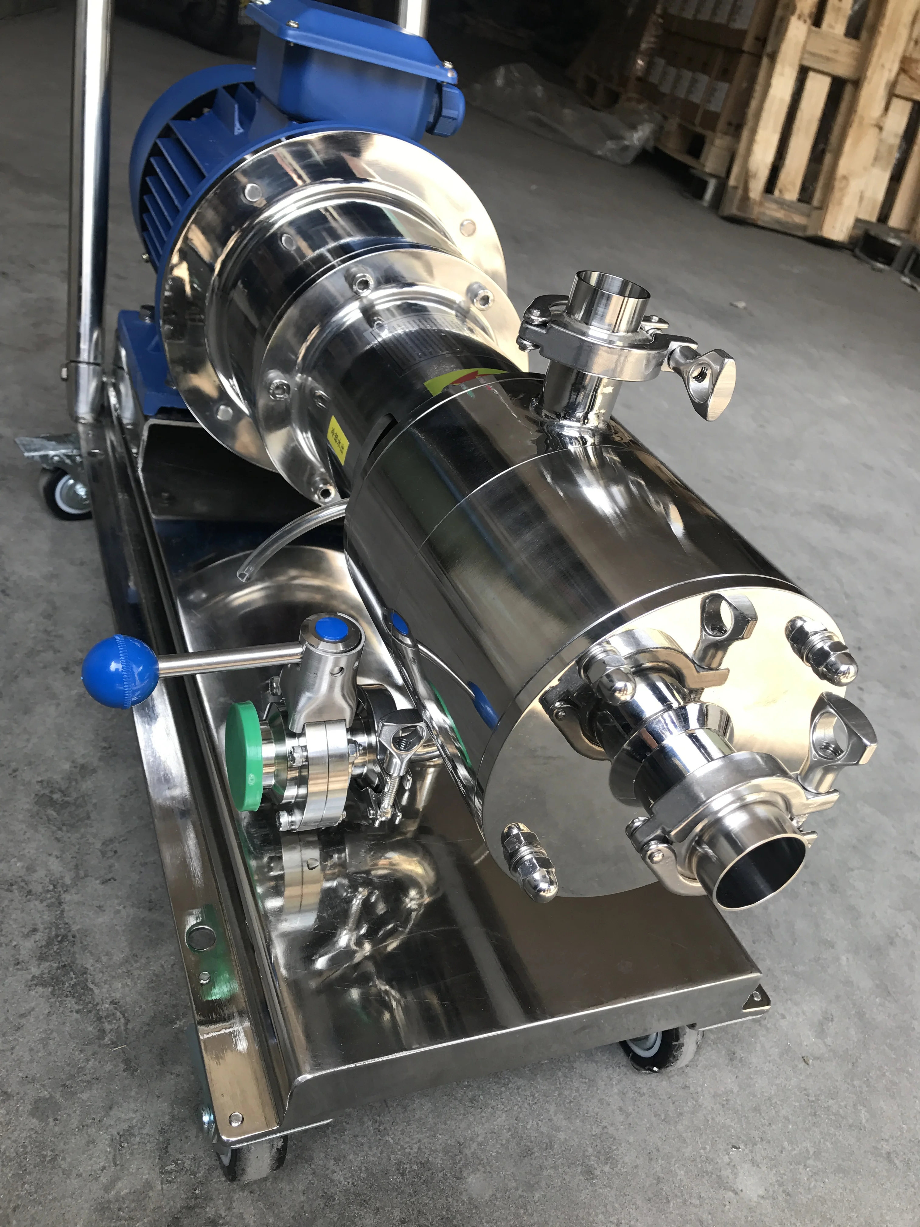 7.5KW Mayonnaise High Shear Inline 3 Stage Emulsification Pump Mixing Pipeline Homogenizer Pump with Hopper