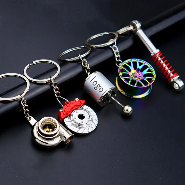 Turbo Key Chain, Creative Multi color Hot Sleeve Bearing Spinning Turbine Key Ring Key Chains