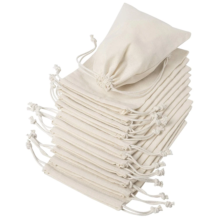 Большие натуральные 100% органические муслиновые Сумки на шнурке с индивидуальным принтом маленькие хлопковые сумки логотипом