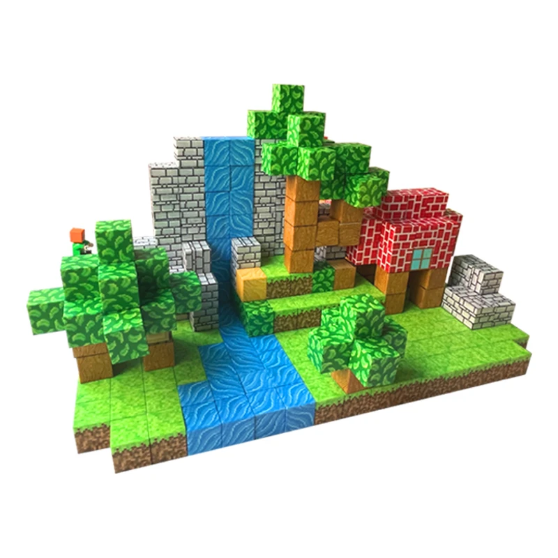 2024 90pcs China Magnetic Building Block Manufacturers Wholesale Custom Kids Mine crafts Sets For Kids Birthday Gifts