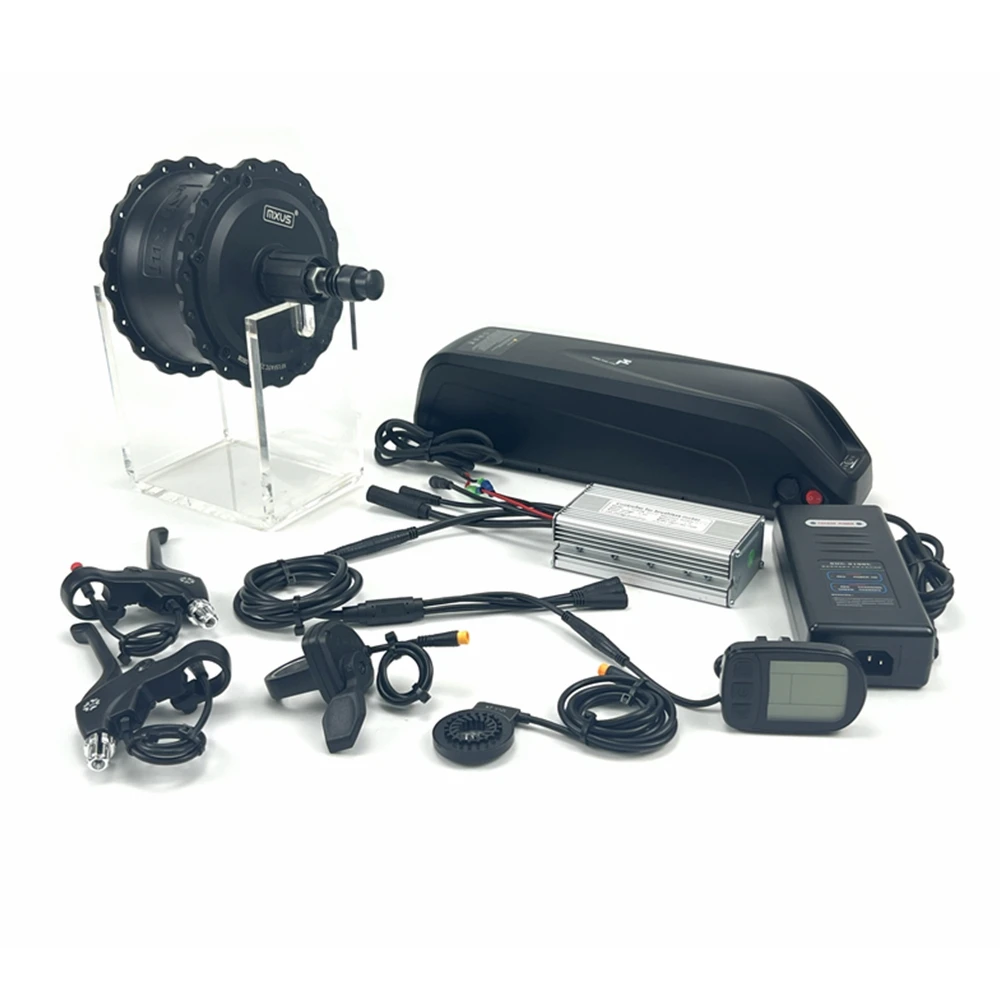 MXUS Fat Tire Ebike Kit Waterproof Electric Bicycle  Cassette Hub Motor Wheel Conversion Kit 48V750W with LCD Display Meter IP65