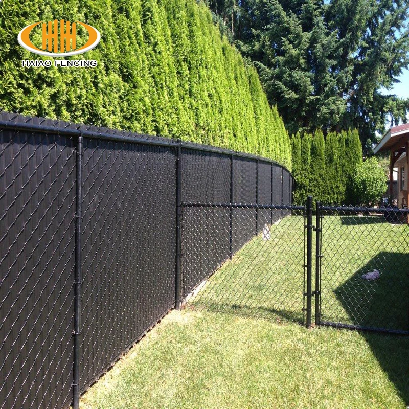 Haiao 6 Foot Black Cyclone Wire Chain Link Fence Mesh Roll Price 8Ft Chain Link Fence 6 Gauge Diamond Shape Chainlink Wire Mesh