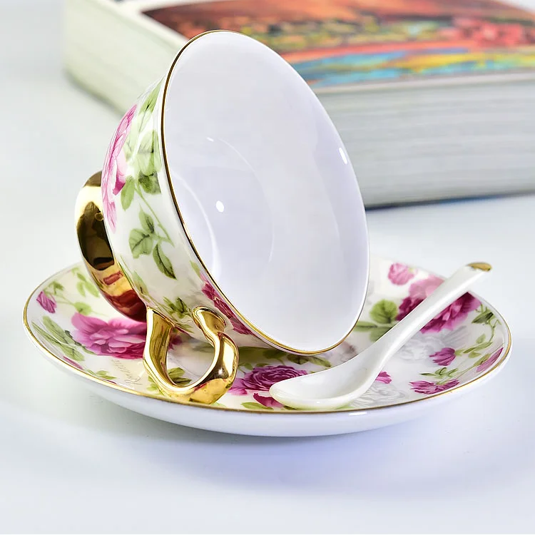 Whole Set Tea Cups and Saucers Cappuccino Cups Coffee Cups White Teacup Set