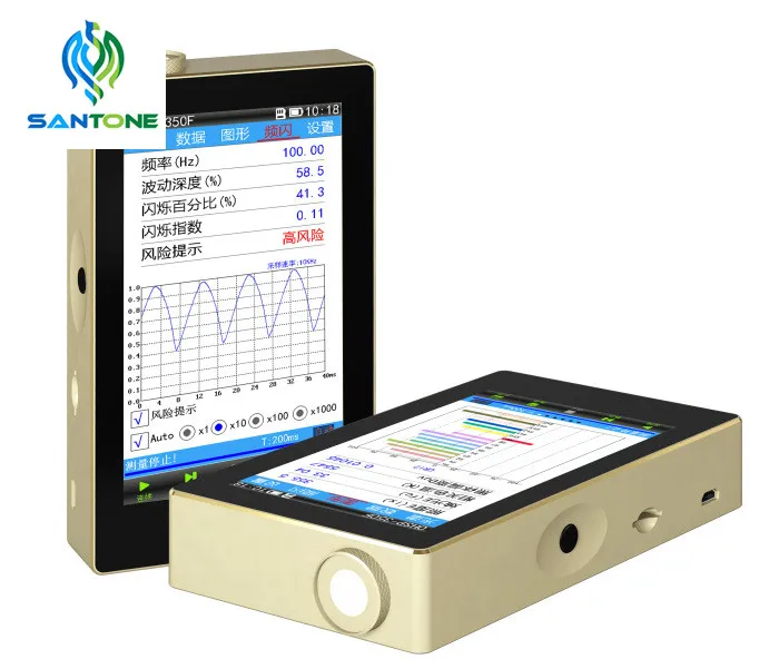 Portable LED light flicker spectrum analyzer spectrometer/flicker lux meter