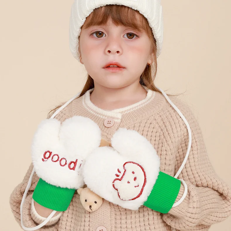 От 3 до 12 лет для мальчиков и девочек варежки Зимние Теплые ремешок стильная футболка с изображением персонажей видеоигр Детская плюшевая