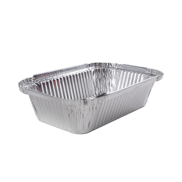 1000pcs Square Barbecue Plate  Best Sell Outdoor Picnics Take-Out Packaging Aluminum Foil Tray With Lid