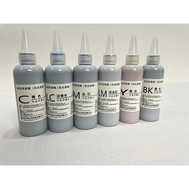 CMYK струйные цвета многоразового использования для кофейного принтера с цифровой печатью торта и напитков через верхние съедобные чернила