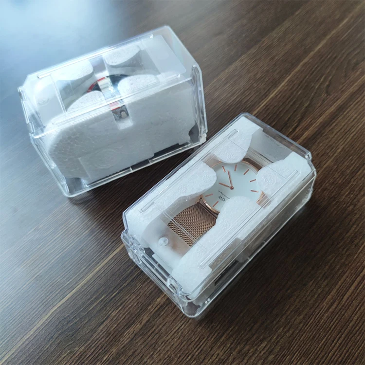Plastic Watch Coffins with Foams Big and Small Sizes can be made with Custom Logo Sticker on the Case