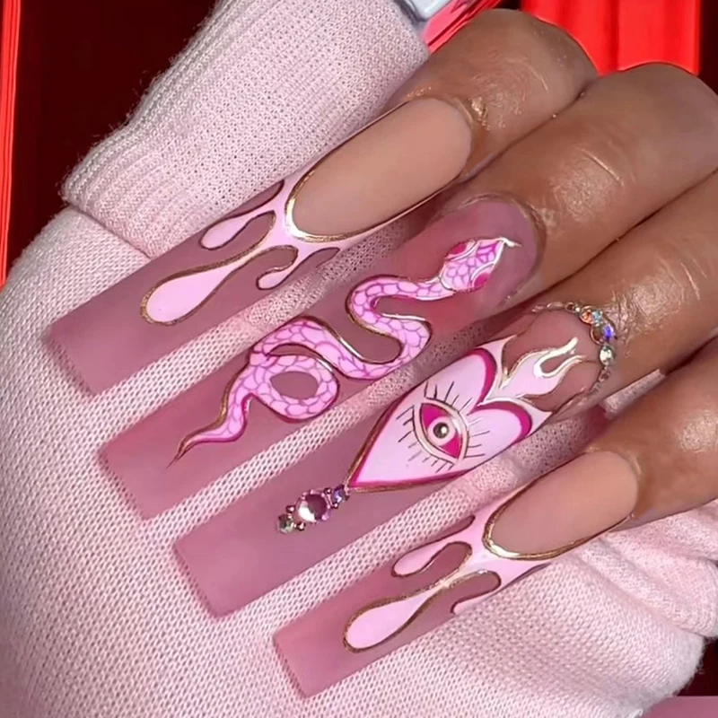 Designer Press On Nails Wholesale Removable Shining Full Cover Nail Stickers With Artificial Fingernails Luxury For Party Nails