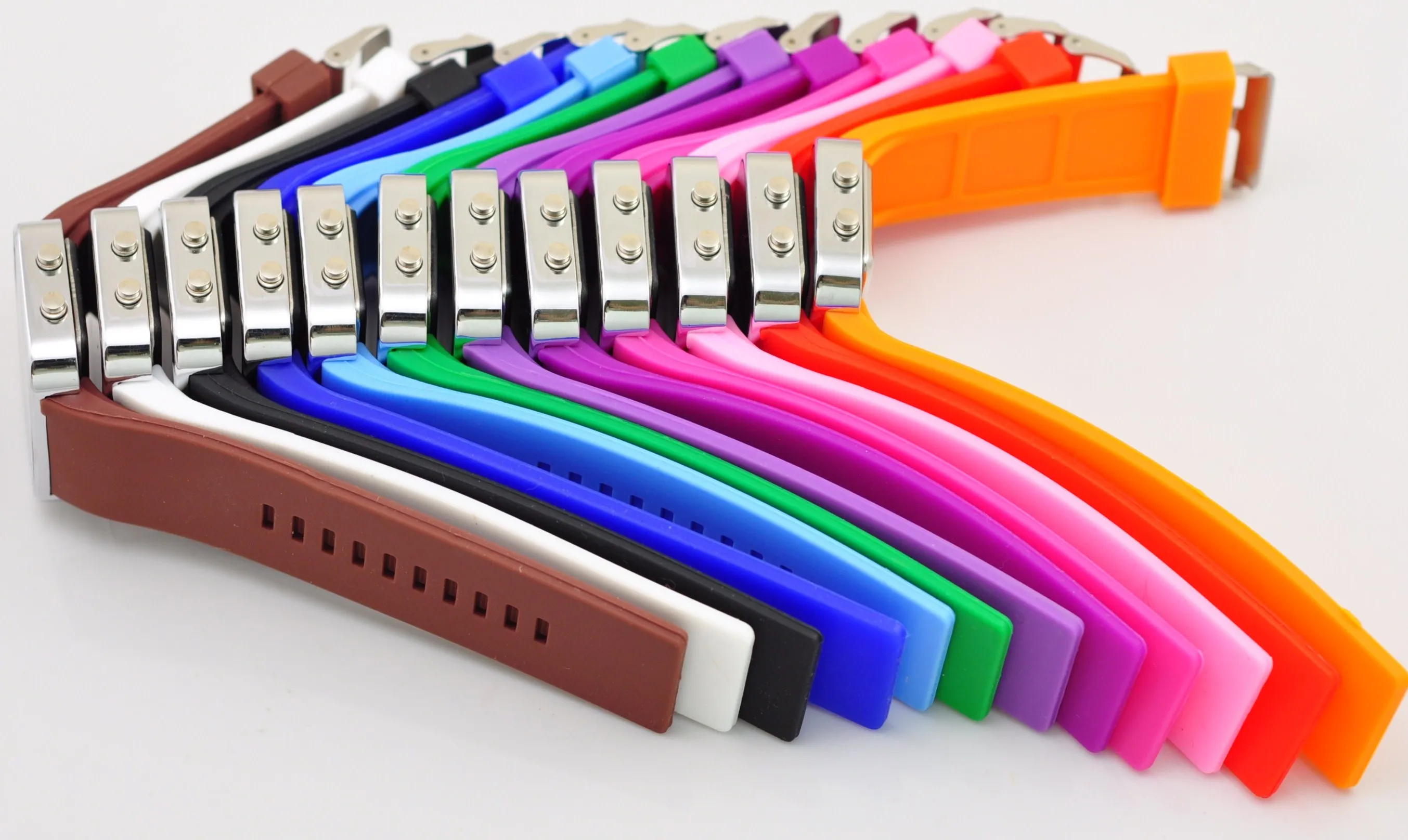 Hot Sale Healthy Fashion White LED Watch Customs own logo printing design Silicone rubber strap