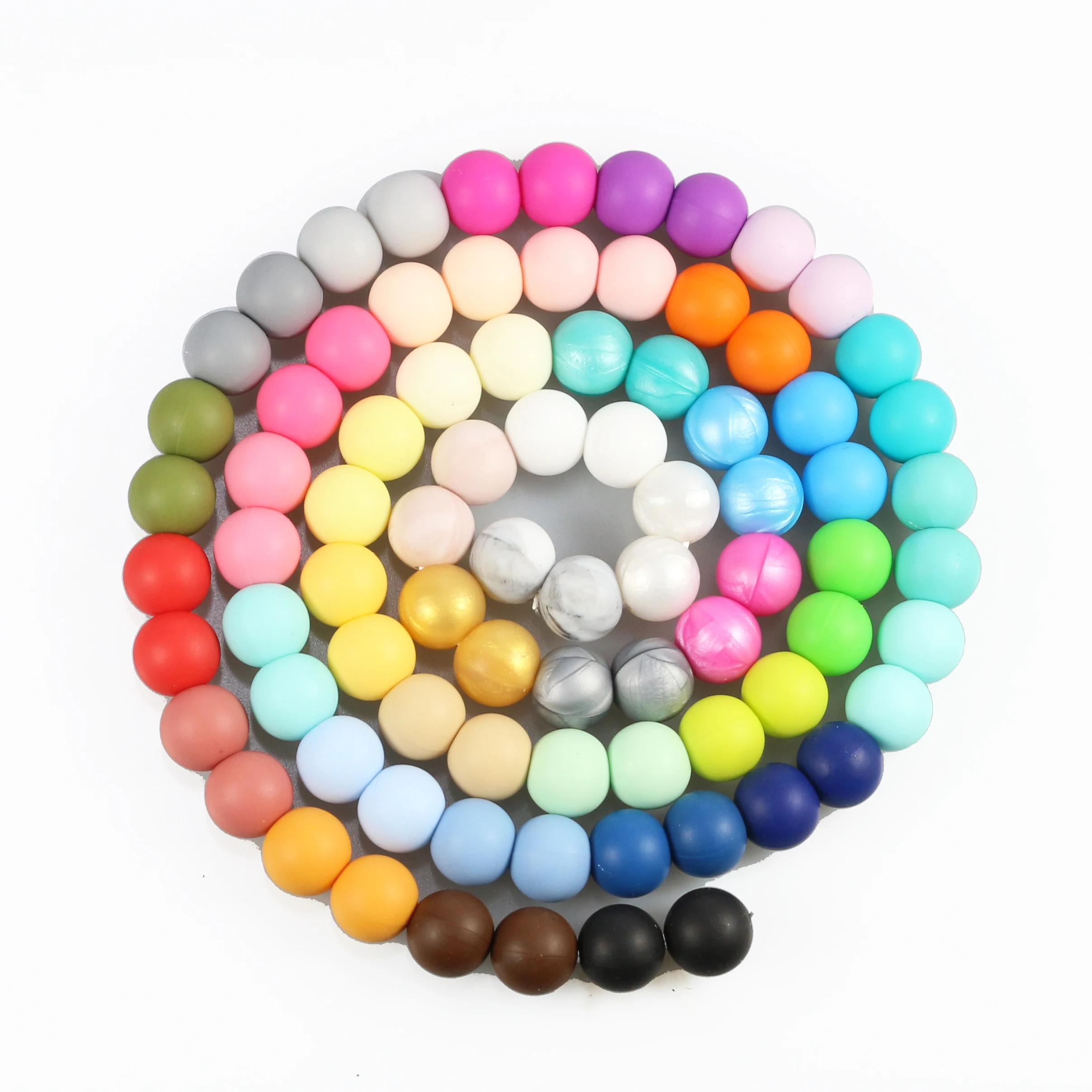 wholesale Hot sell Bulk BPA Free Food Grade silicone teething other loose beads soft letters bracelets beads silicone beads 15mm