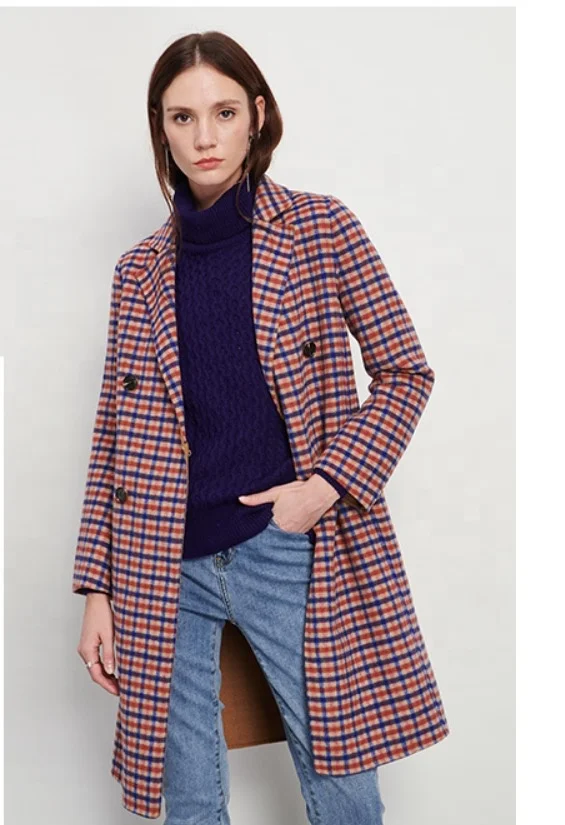 2020 In The Winter Latest Rice White Cashmere Wool Coats Women Double Faced Wool Long Ladies Coat