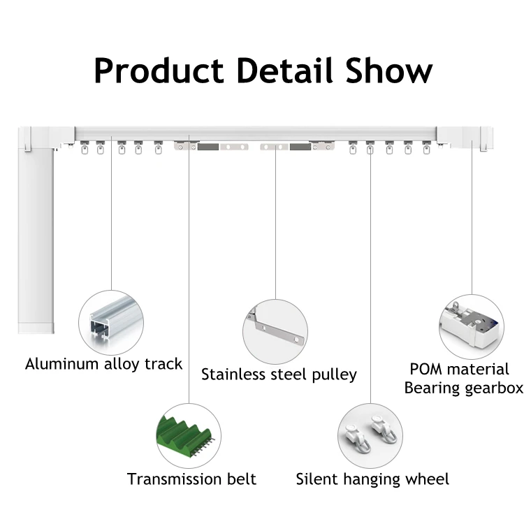 Garden Heavy Duty Track Smart Home Curtain Good Quality  Premium Aluminum Alloy Silent Dooya Straight Track 2.0mm for Window